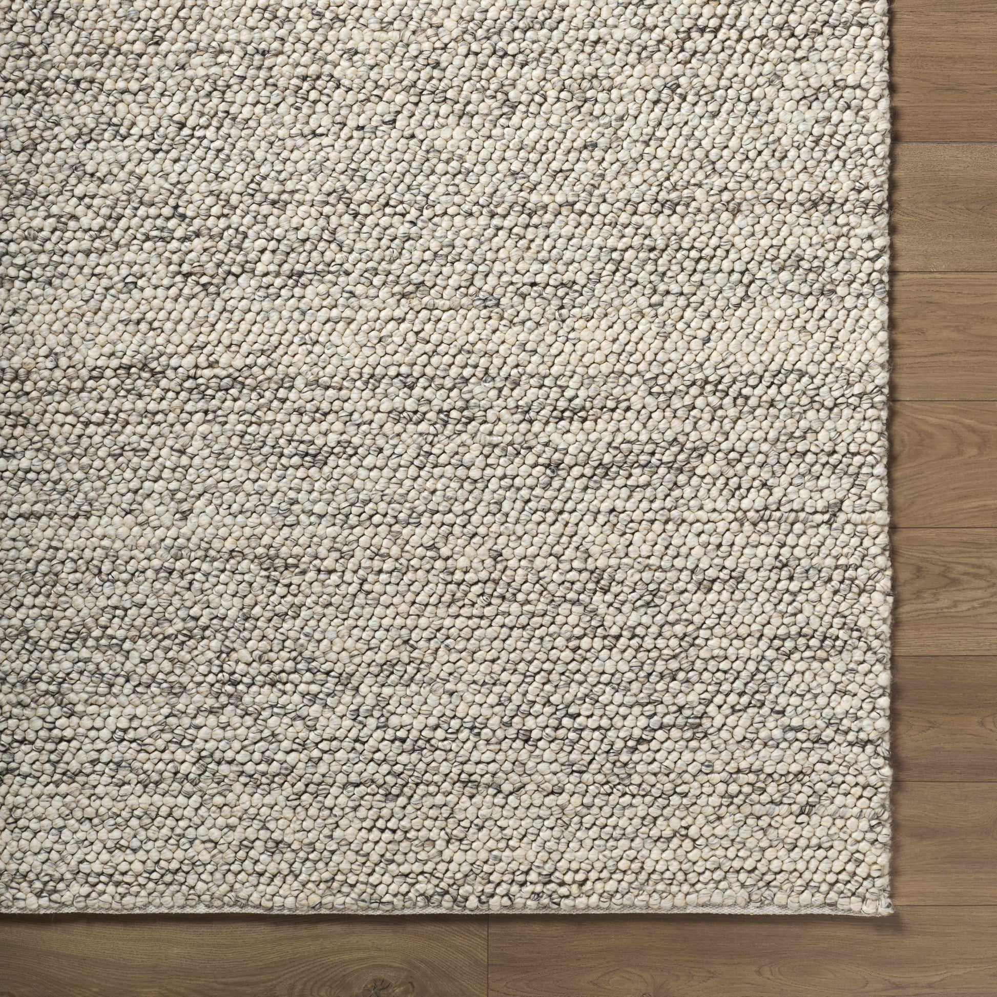 Beige & Charcoal Premium Wool Area Rug - Boutique Rugs