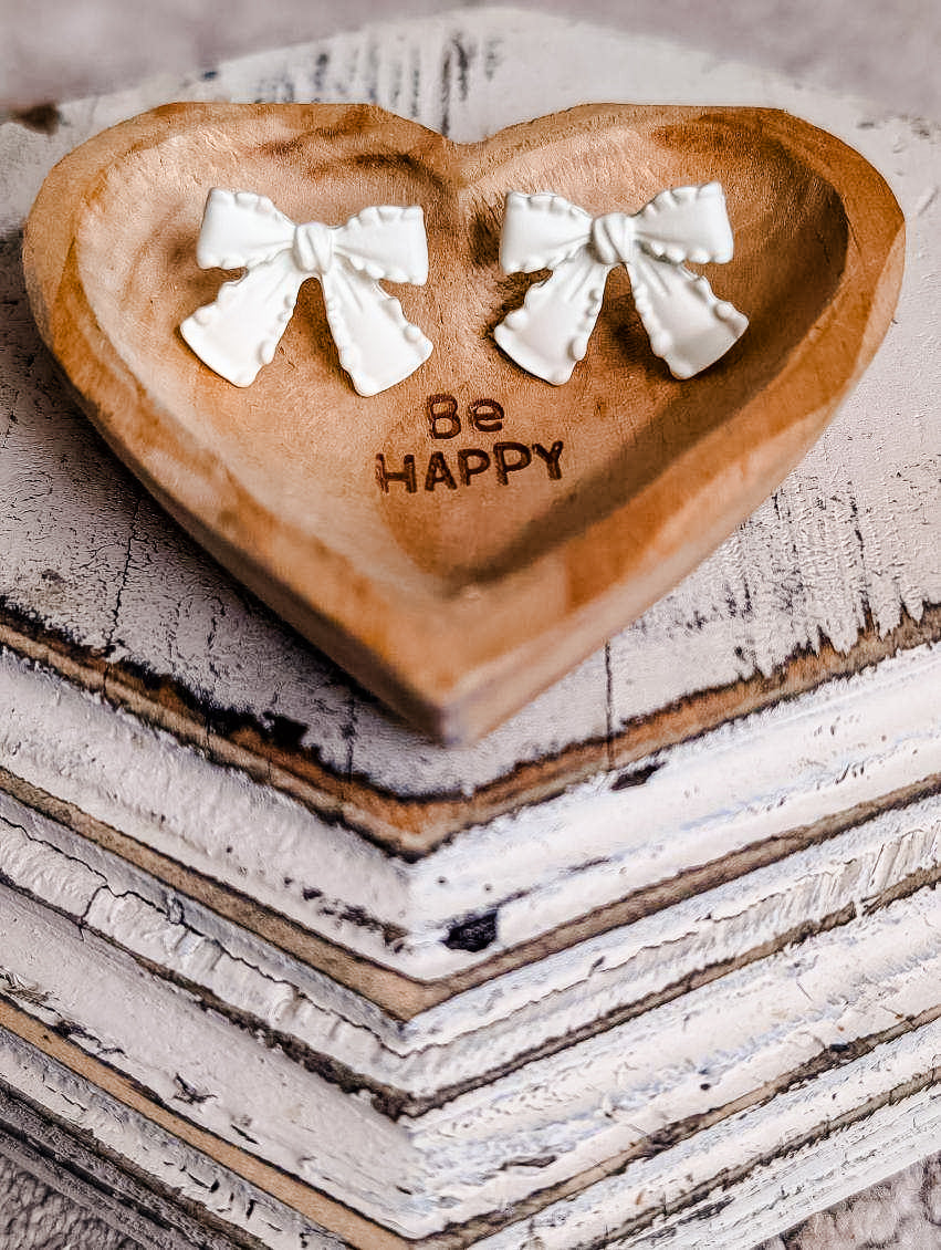 Adorable White Bow Earrings