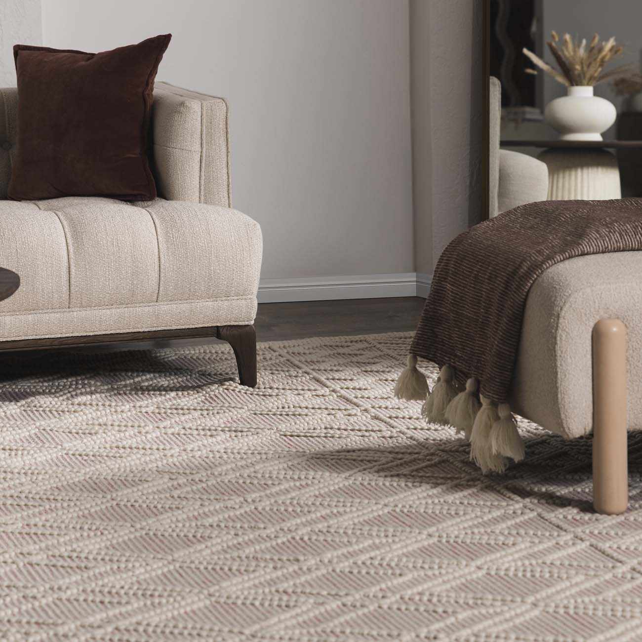 Tapis en laine rose doux Ramsbury