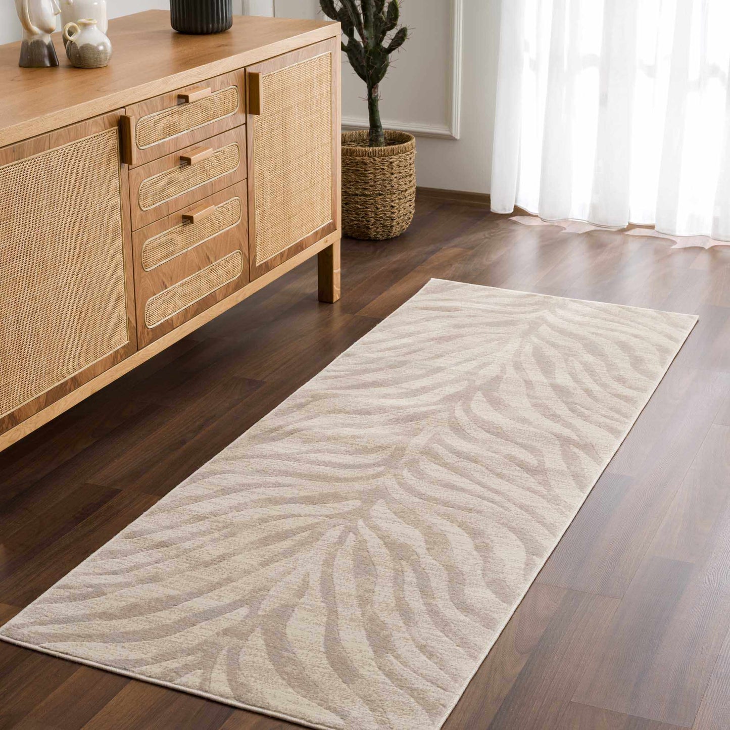 Tapis beige à imprimé zèbre Manteca