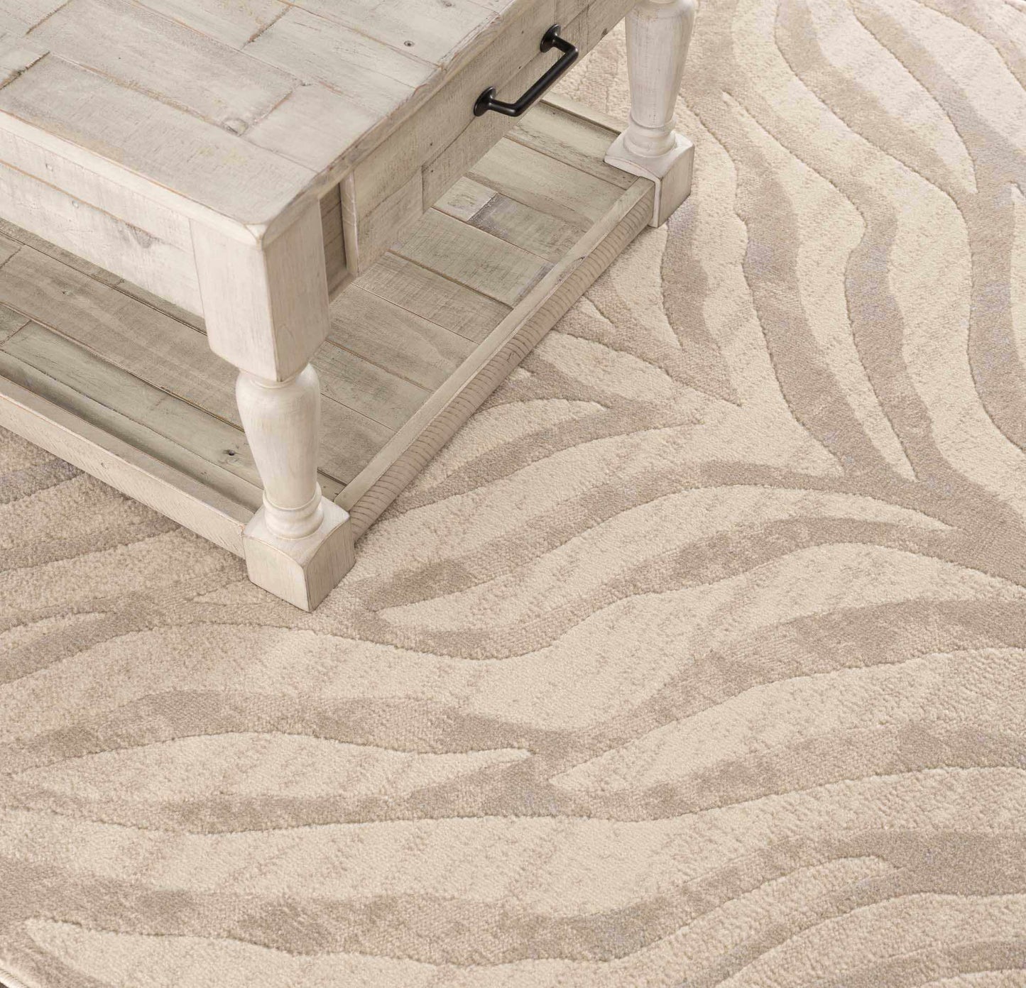 Tapis beige à imprimé zèbre Manteca