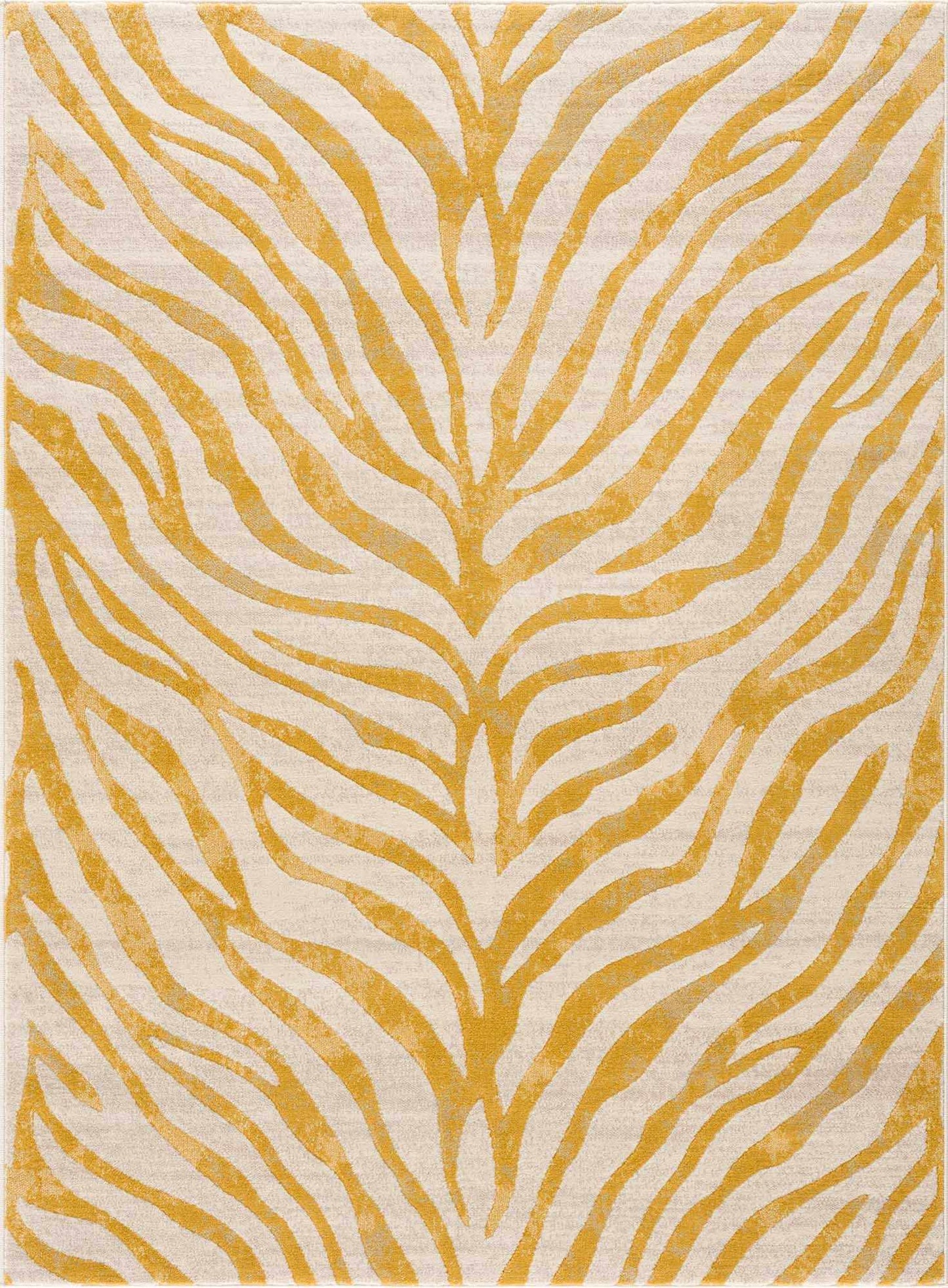 Yellow Terra Zebra Print Area Rug - Clearance