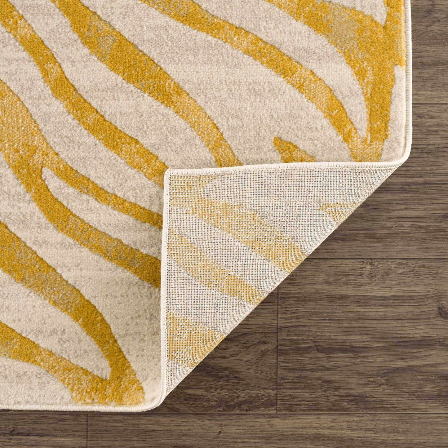 Yellow Terra Zebra Print Area Rug - Clearance