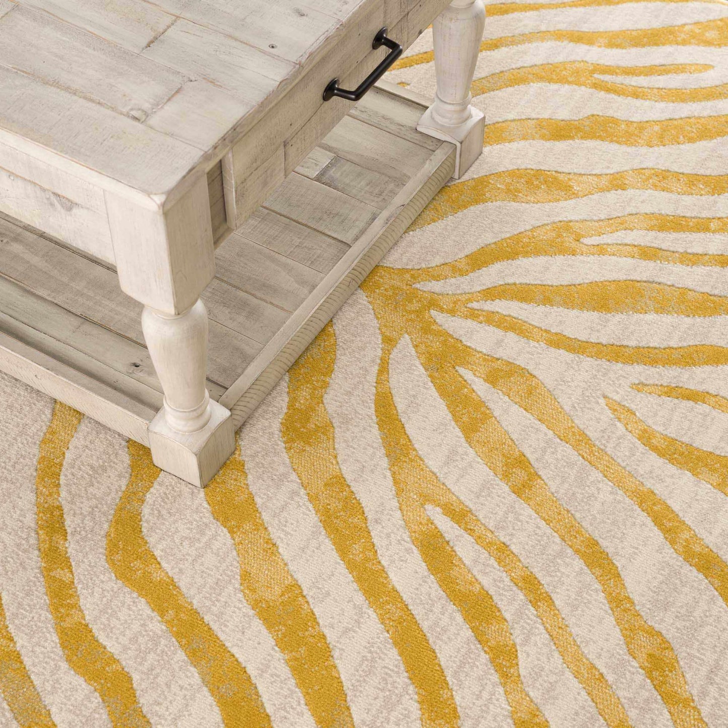 Yellow Terra Zebra Print Area Rug - Clearance - Boutique Rugs