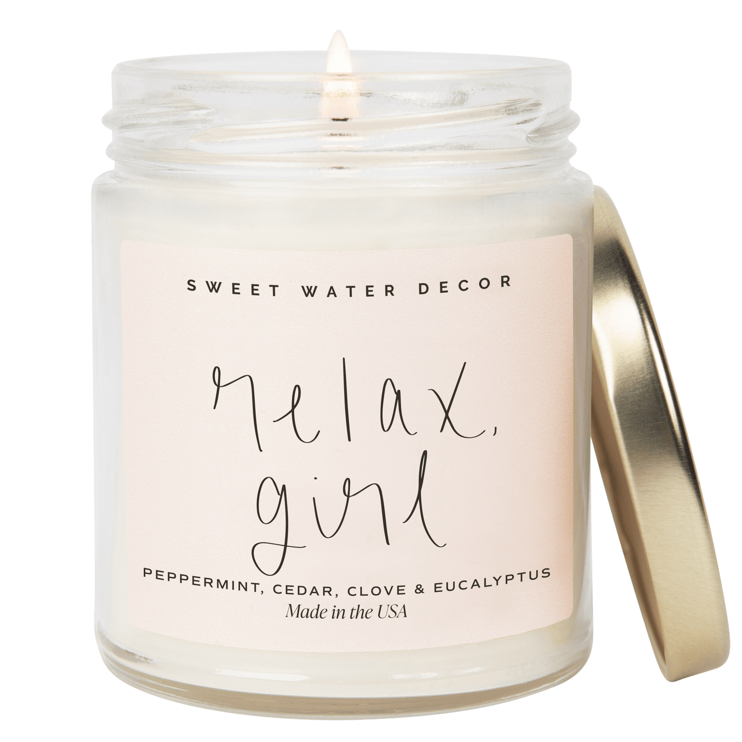 Bougie de soja Relax, Girl - Pot transparent - 9 oz