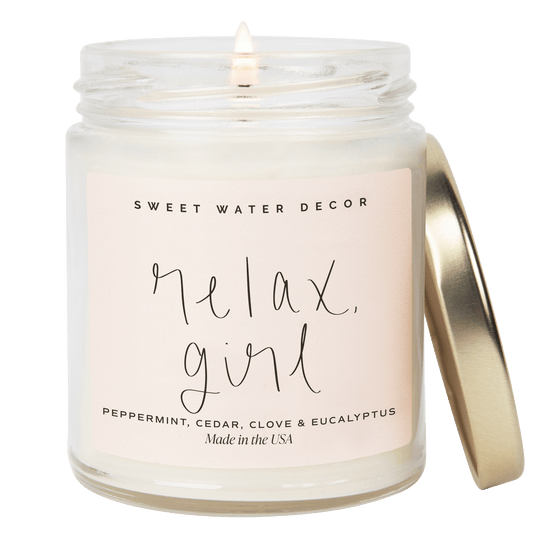 Bougie de soja Relax, Girl - Pot transparent - 9 oz