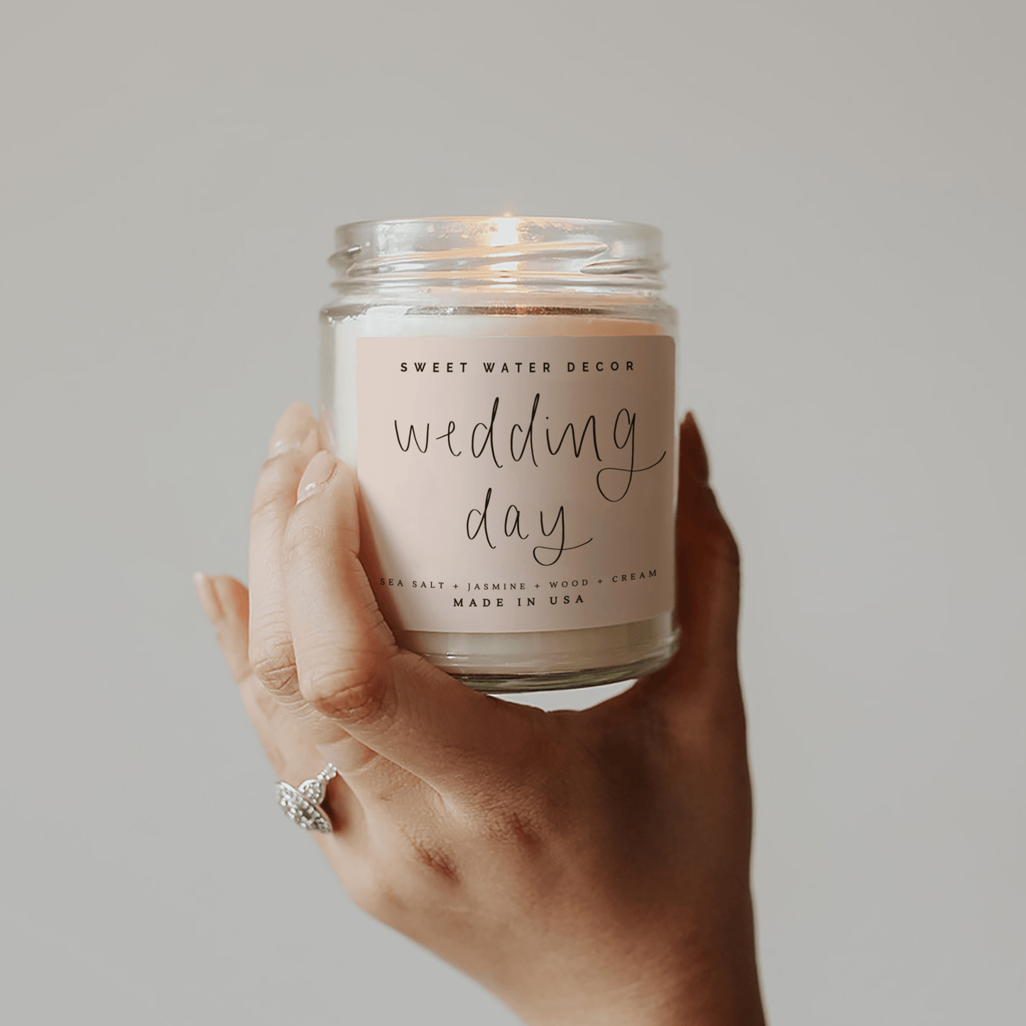 Wedding Soy Candle - Clear Jar - 9 oz