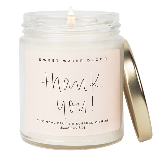 Merci! Bougie de soja - Pot transparent - 9 oz 