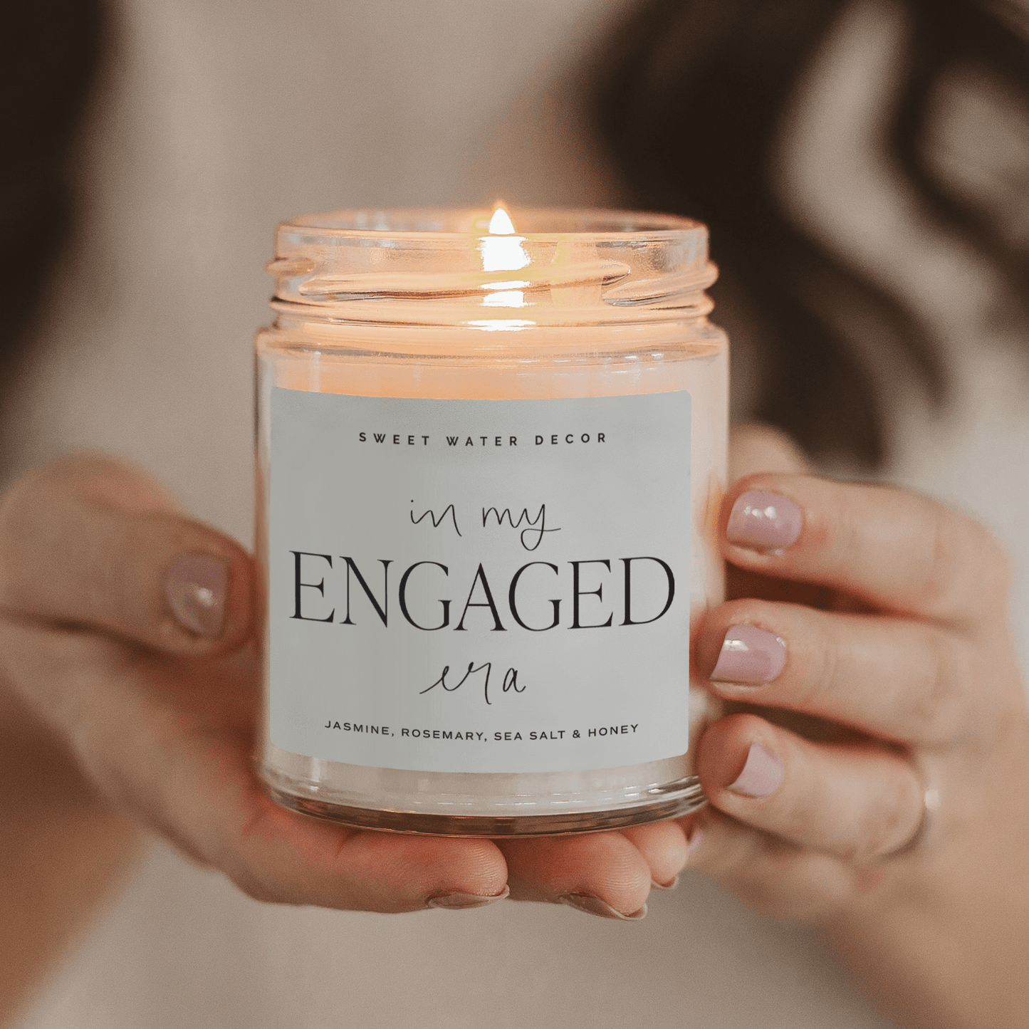 In My Engaged Era Soy Candle - Clear Jar - 9 oz (Wildflowers and Salt) - Sweet Water Decor