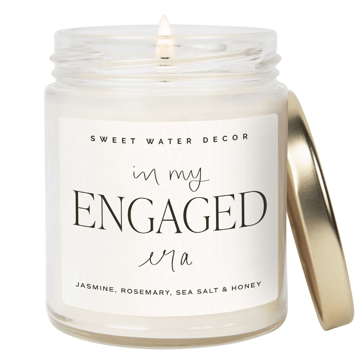 Bougie de soja In My Engaged Era - Pot transparent - 9 oz (fleurs sauvages et sel) 