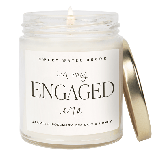 Bougie de soja In My Engaged Era - Pot transparent - 9 oz (fleurs sauvages et sel) 