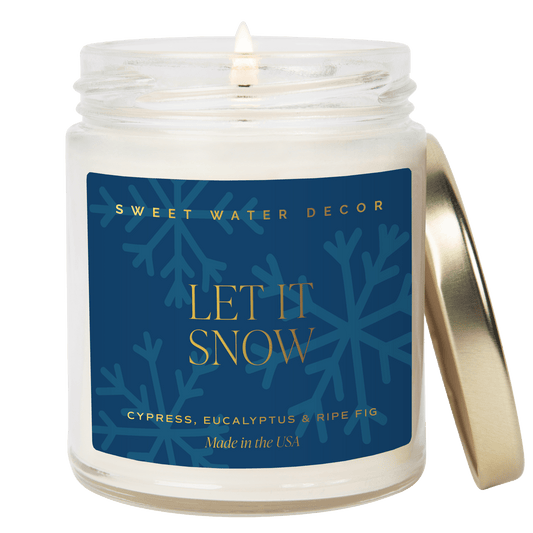 Vela de soja Let It Snow | Frasco transparente de 9 oz