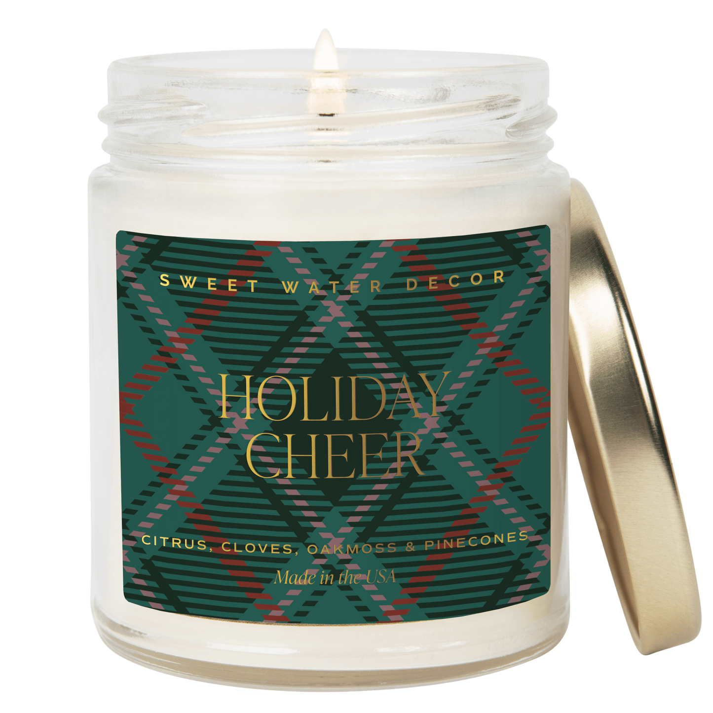 Holiday Cheer Soy Candle | 9oz. Clear Jar