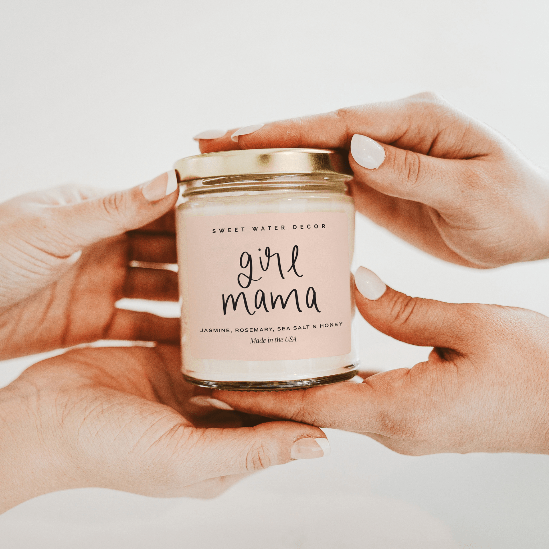Girl Mama Soy Candle - Clear Jar - 9 oz (Wildflowers and Salt) - Sweet Water Decor