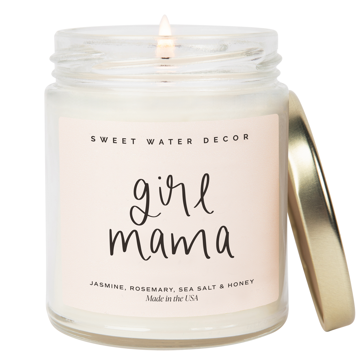 Girl Mama Soy Candle - Clear Jar - 9 oz (Wildflowers and Salt)