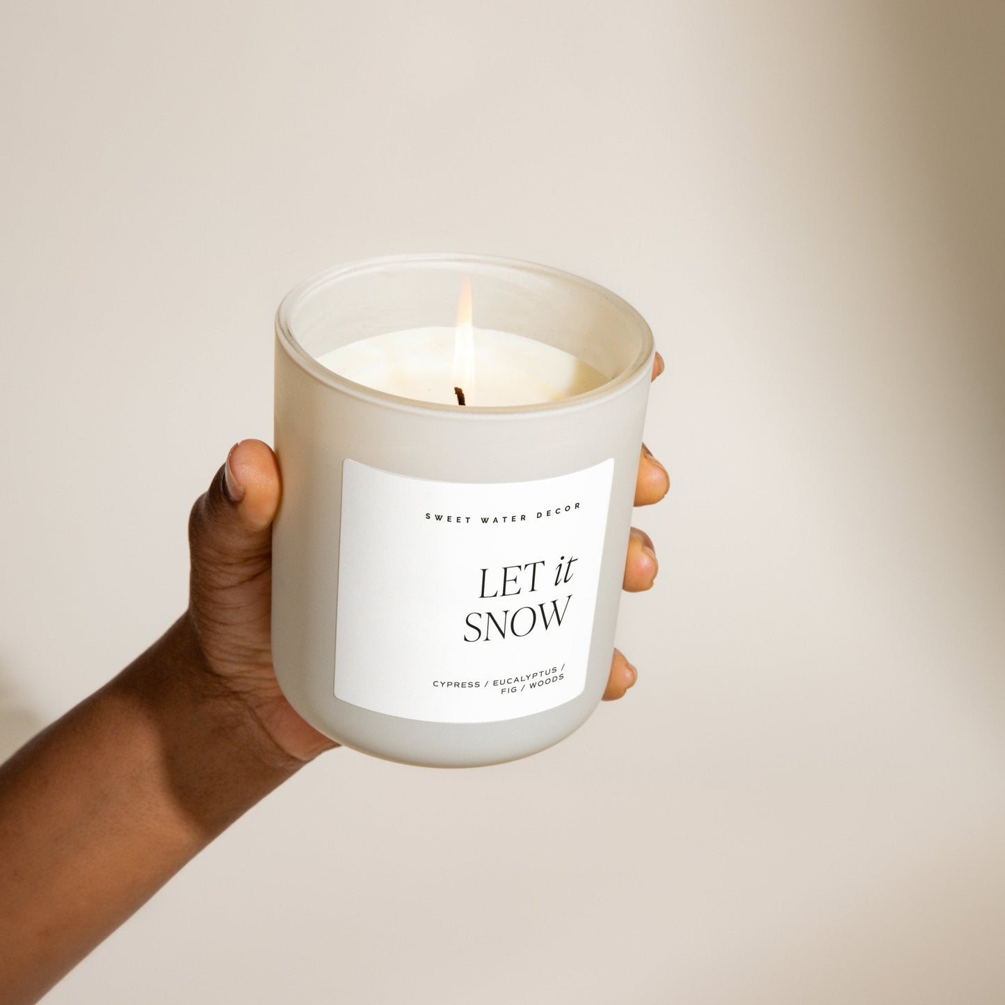 Let It Snow Soy Candle - Tan Matte Jar - 15 oz - Sweet Water Decor