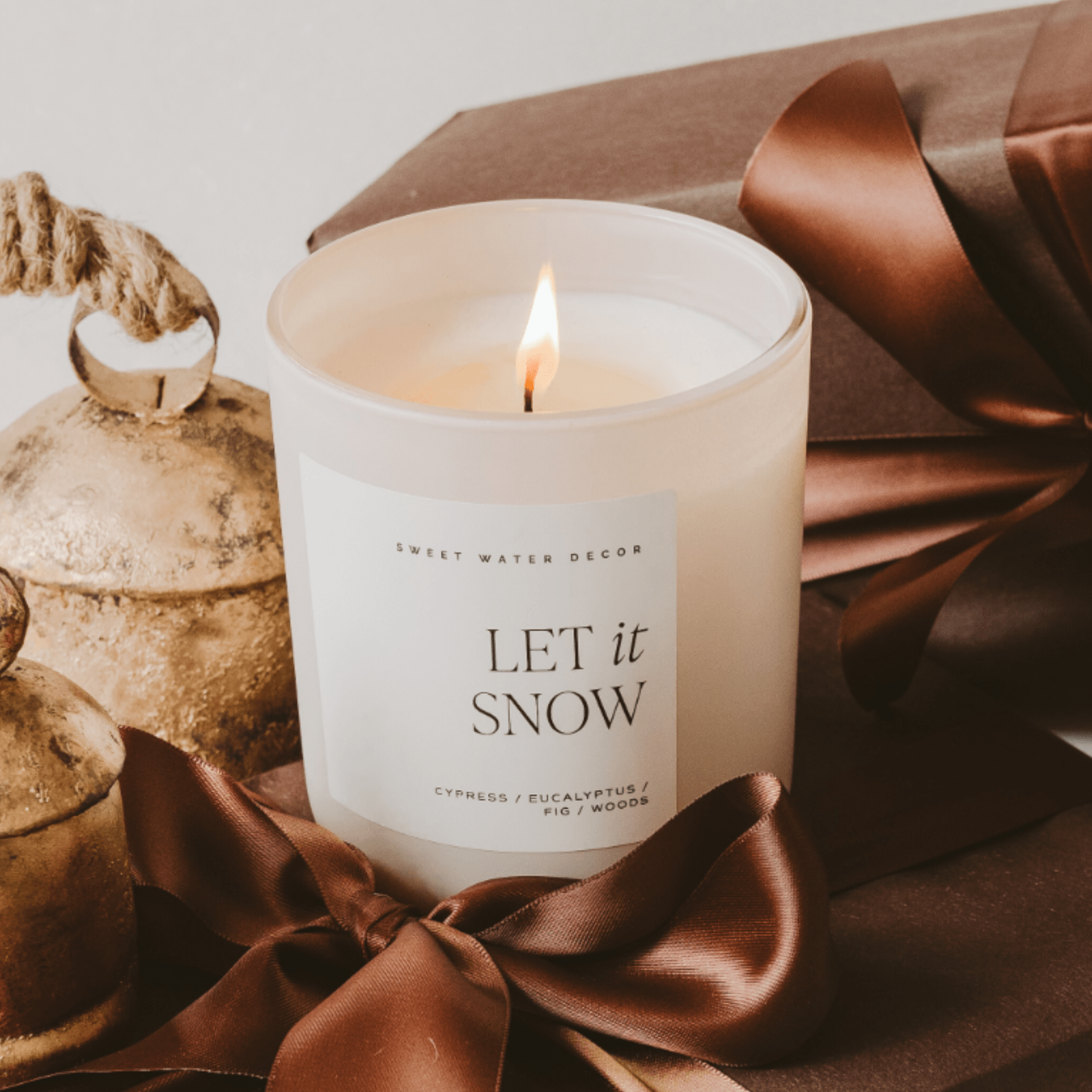 Let It Snow Soy Candle - Tan Matte Jar - 15 oz - Sweet Water Decor