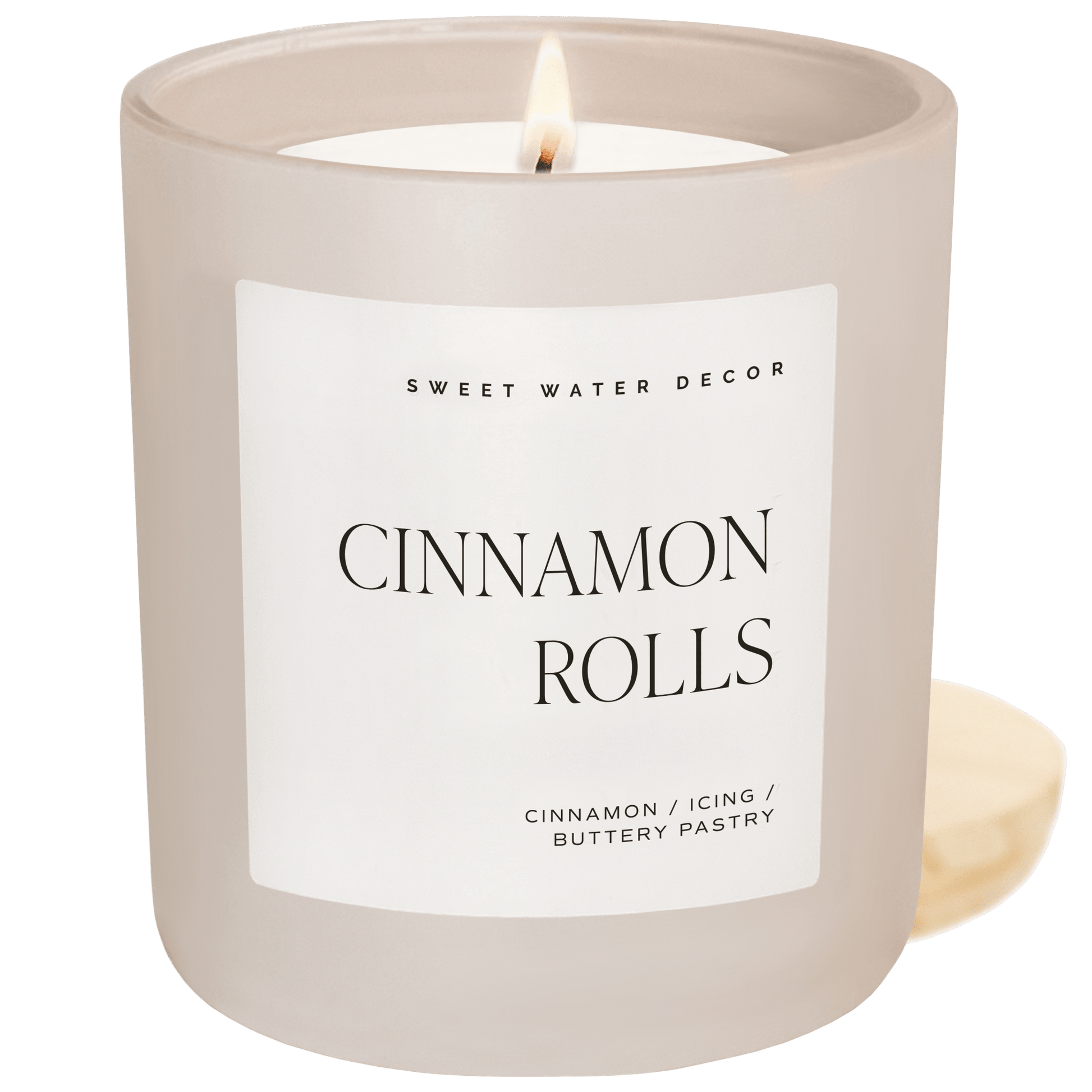 Cinnamon Rolls Soy Candle - Tan Matte Jar - 15 oz - Sweet Water Decor