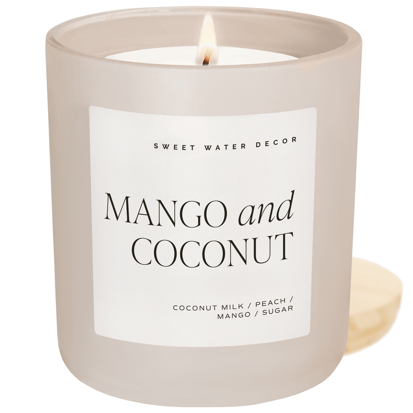 Bougie de soja à la mangue et à la noix de coco - Pot mat beige - 15 oz 