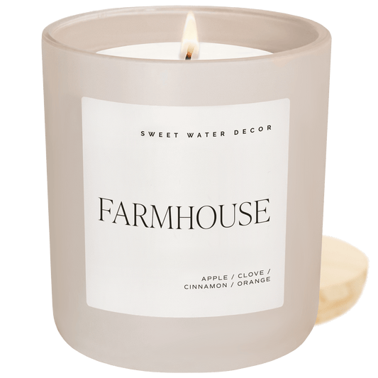 Farmhouse Soy Candle - Tan Matte Jar - 15 oz - Sweet Water Decor