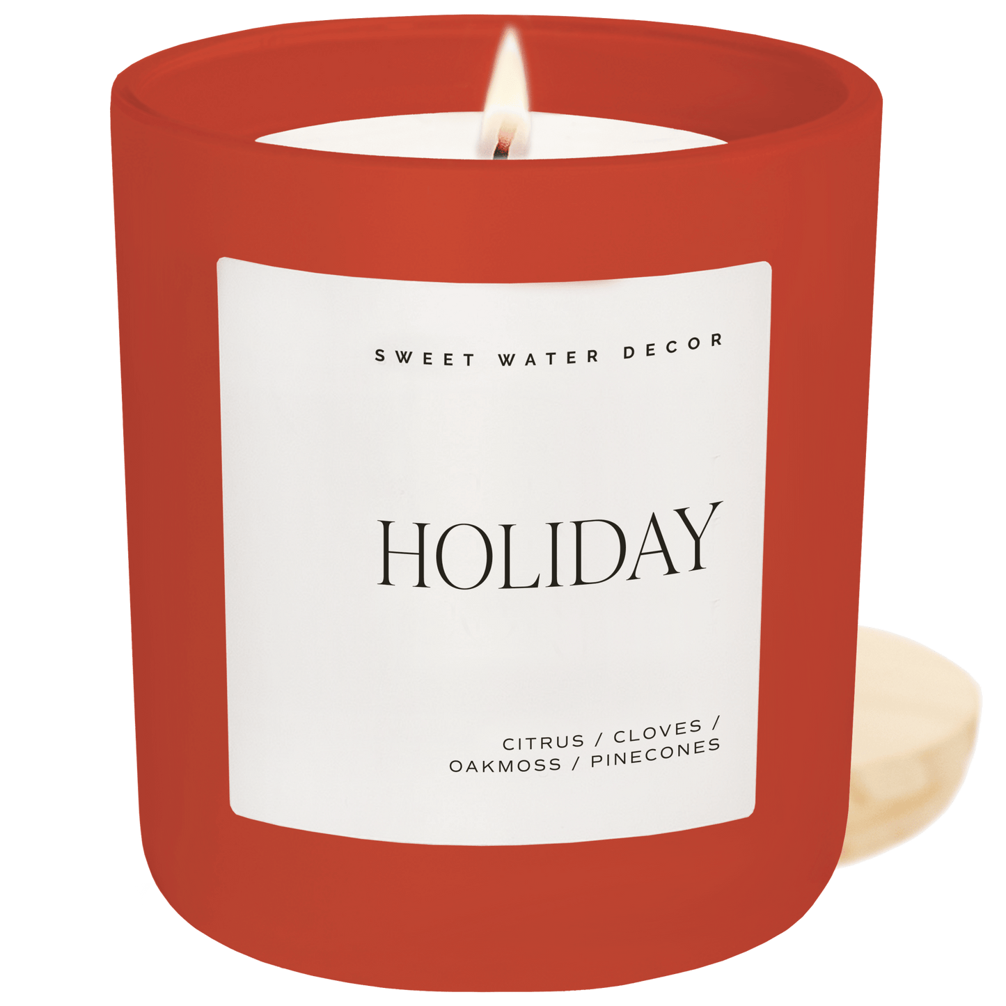 Holiday Soy Candle - Red Matte Jar - 15 oz