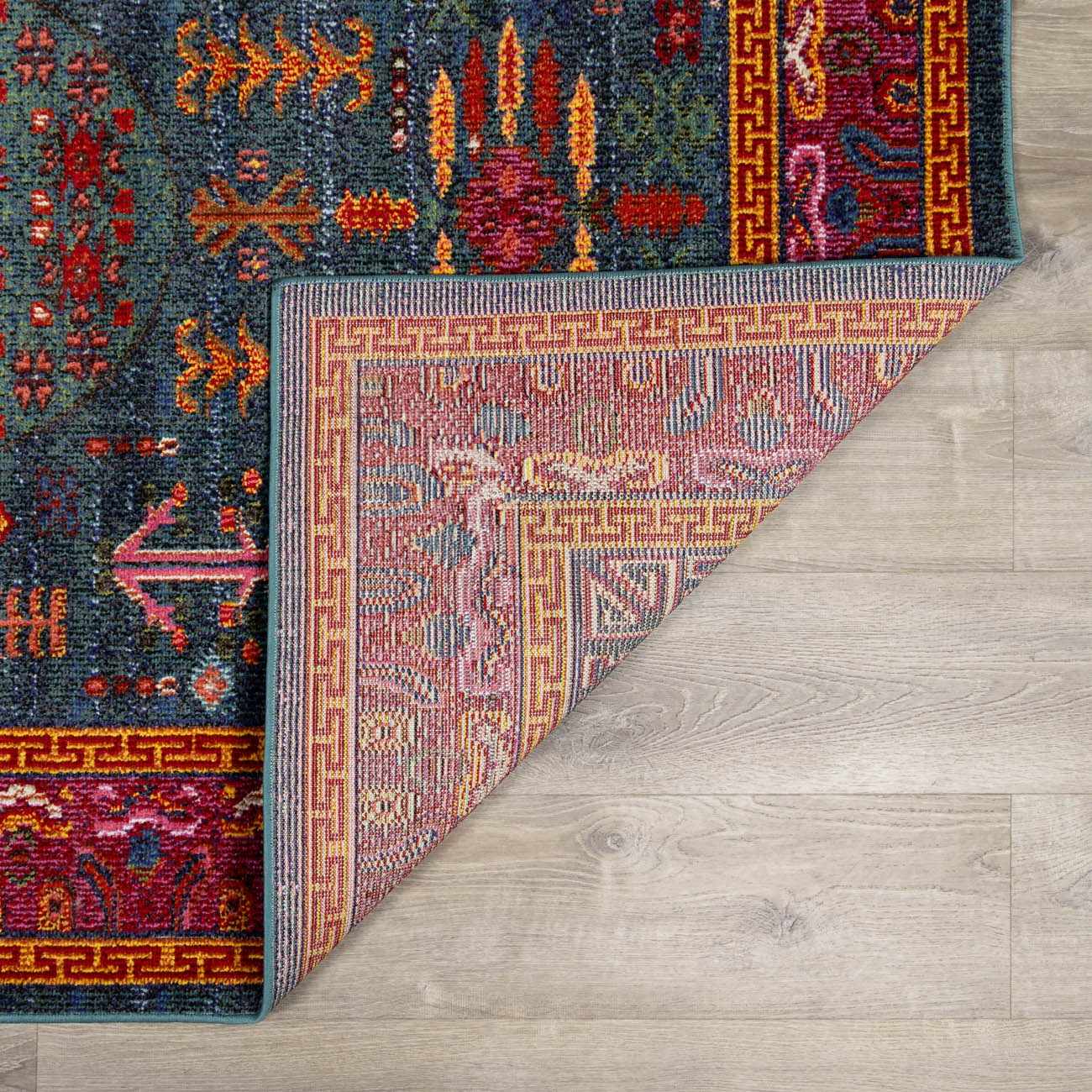 Cleveland Colorful Traditional Area Rug - Teal Aqua Navy - Boutique Rugs