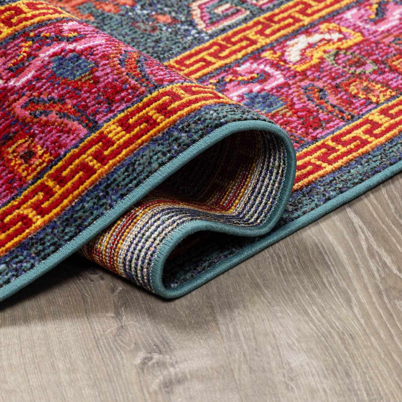 Cleveland Colorful Traditional Area Rug - Teal Aqua Navy - Boutique Rugs