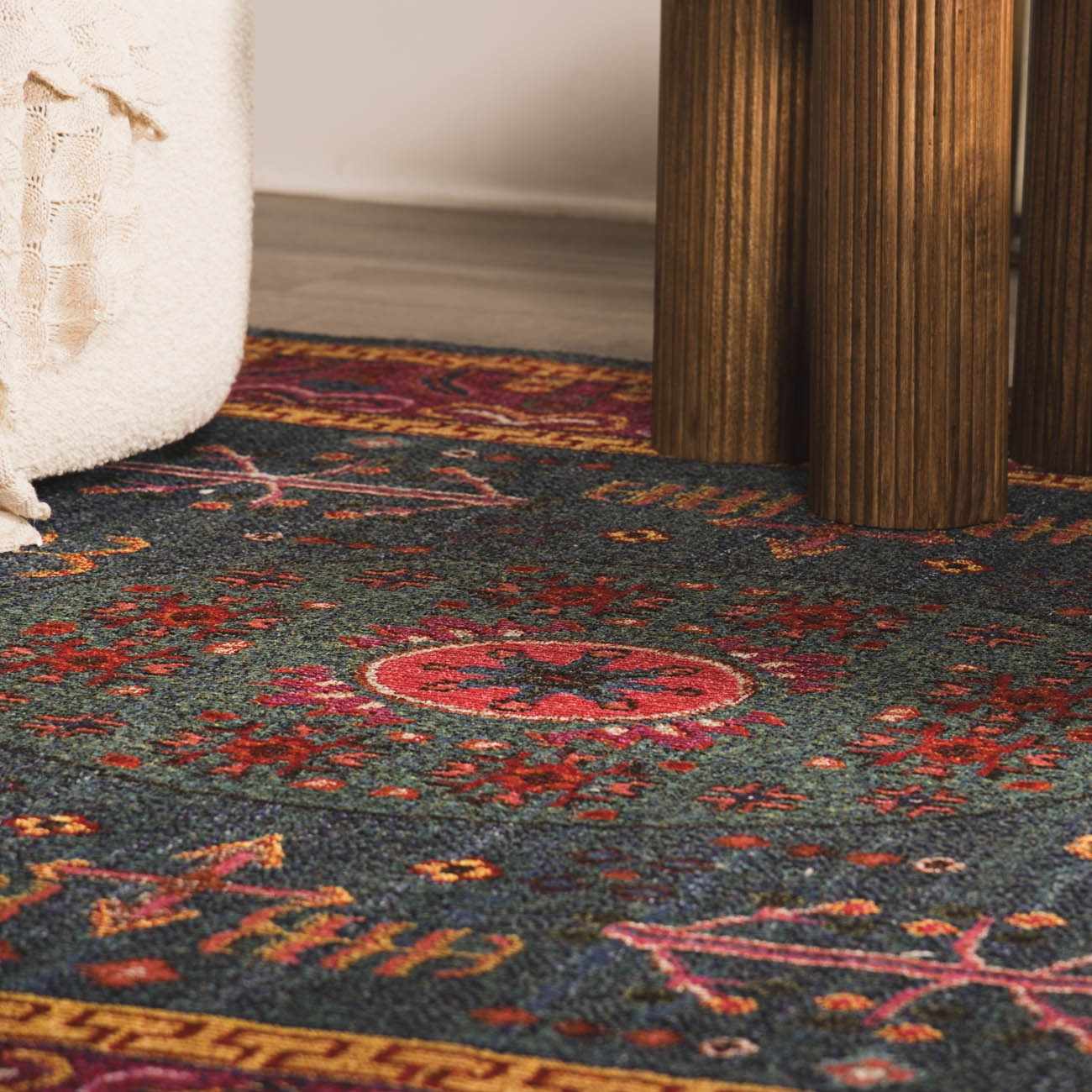 Cleveland Colorful Traditional Area Rug - Teal Aqua Navy - Boutique Rugs