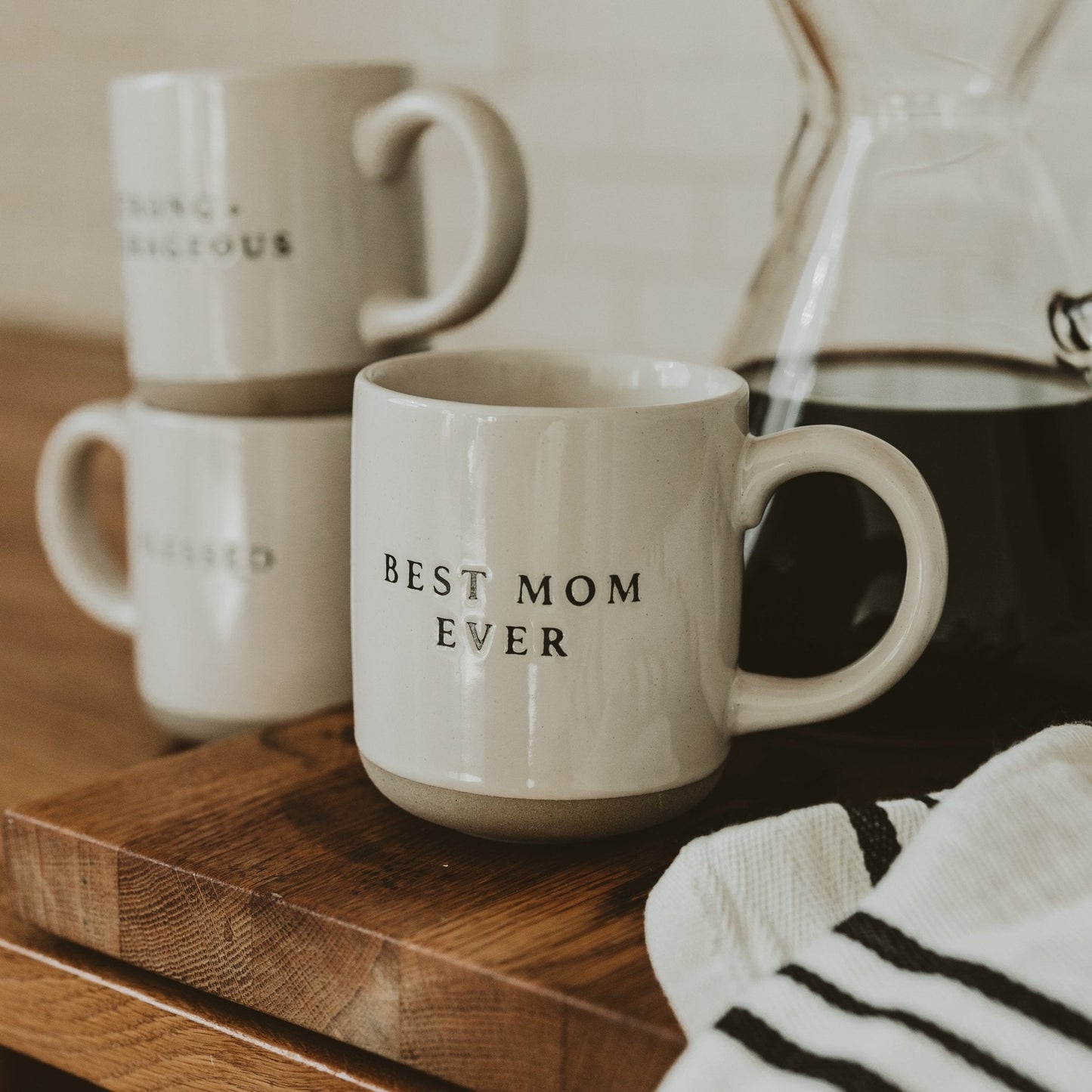 Taza de café de cerámica de 14 oz con la mejor mamá del mundo 