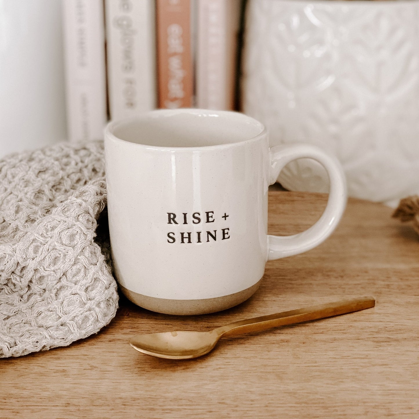 Taza de café de cerámica Rise and Shine de 14 oz 