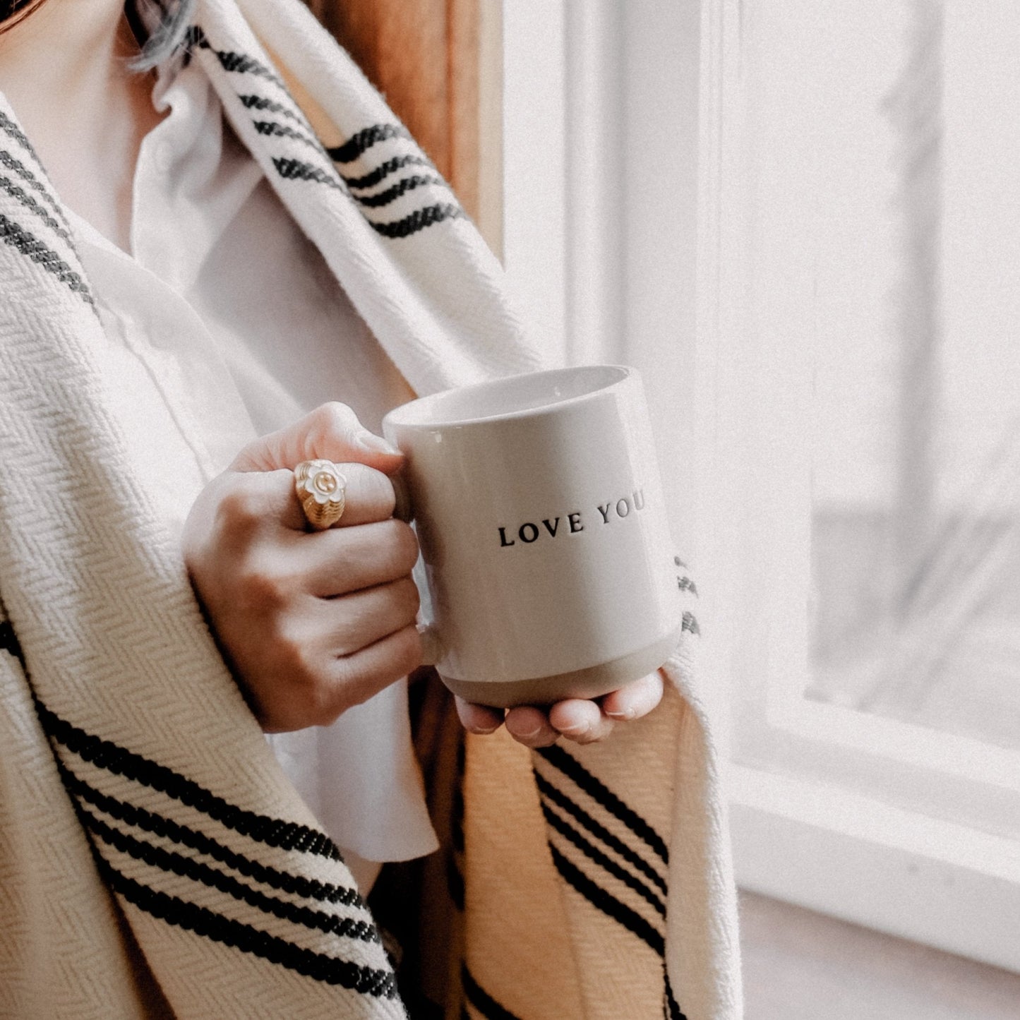 Taza de café de cerámica Love You de 14 oz 