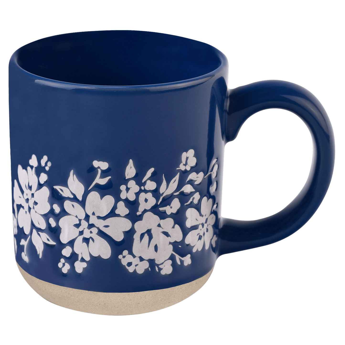 Blue Floral 14oz. Stoneware Coffee Mug - Sweet Water Decor