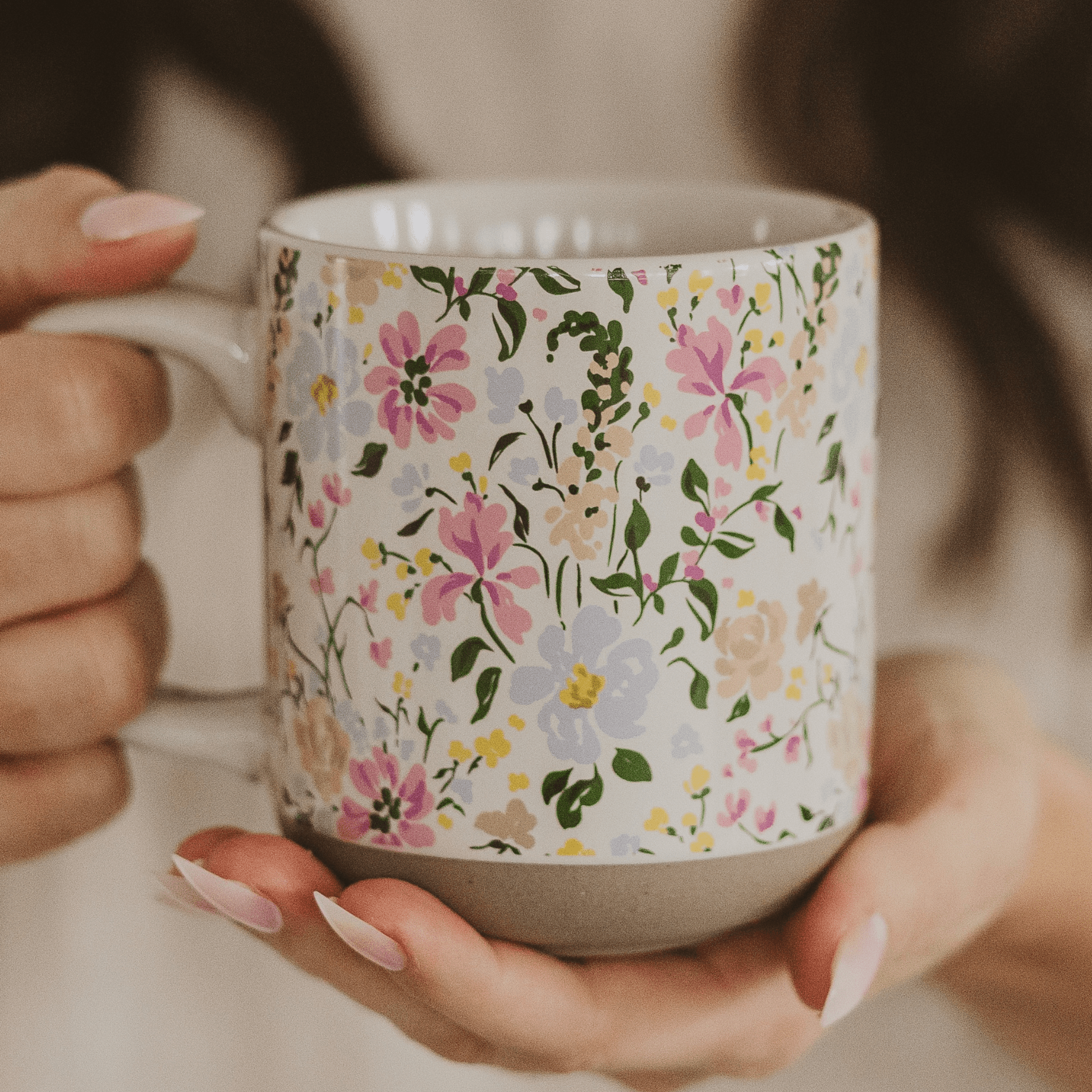 Floral 14oz. Stoneware Coffee Mug - Sweet Water Decor