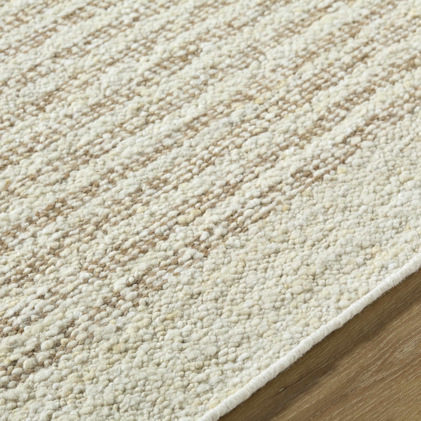 Beige Striped Wool Area Rug - Boutique Rugs