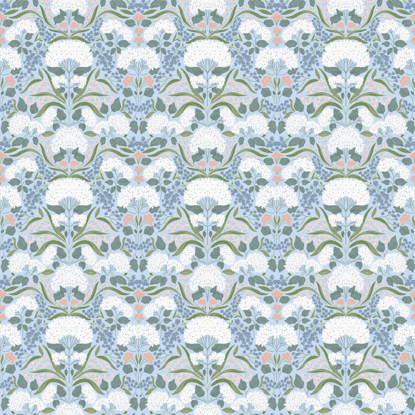 Catherine Floral Wallpaper by Ashton Elizabeth - Sample 1 foot by 1 foot / Blue - Loomwell Home Goods