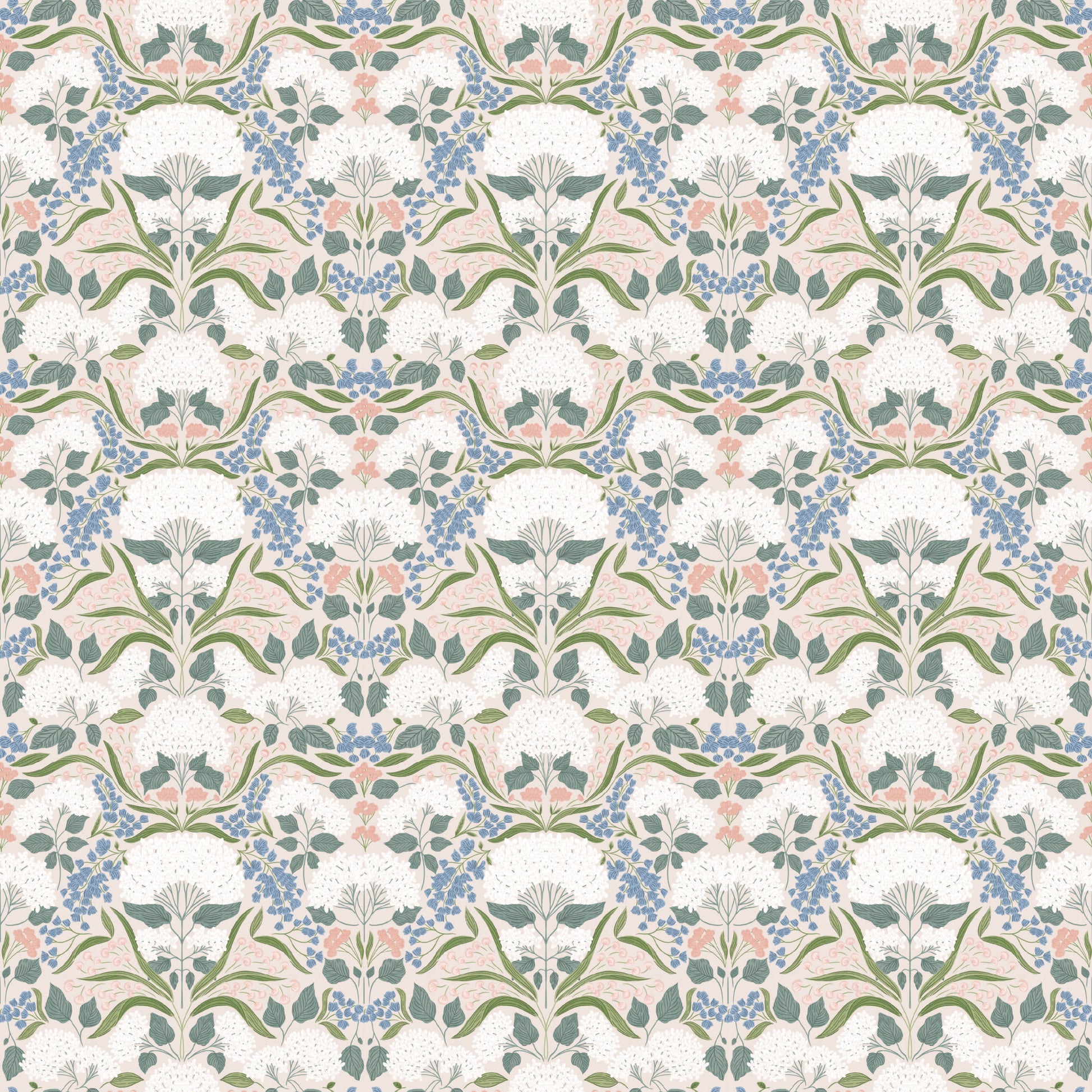 Catherine Floral Wallpaper by Ashton Elizabeth - Sample 1 foot by 1 foot / Cream - Loomwell Home Goods