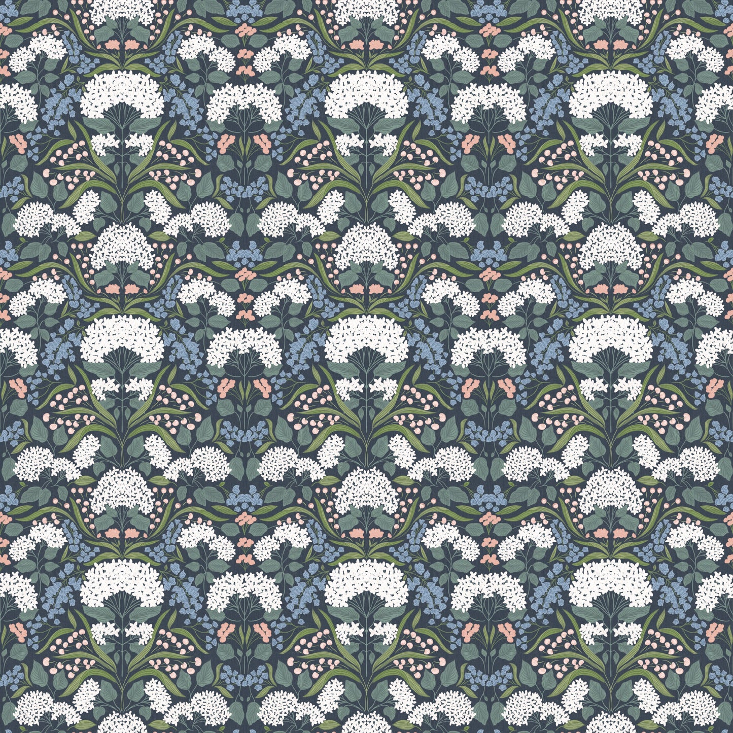 Catherine Floral Wallpaper by Ashton Elizabeth - Sample 1 foot by 1 foot / Dark Blue - Loomwell Home Goods