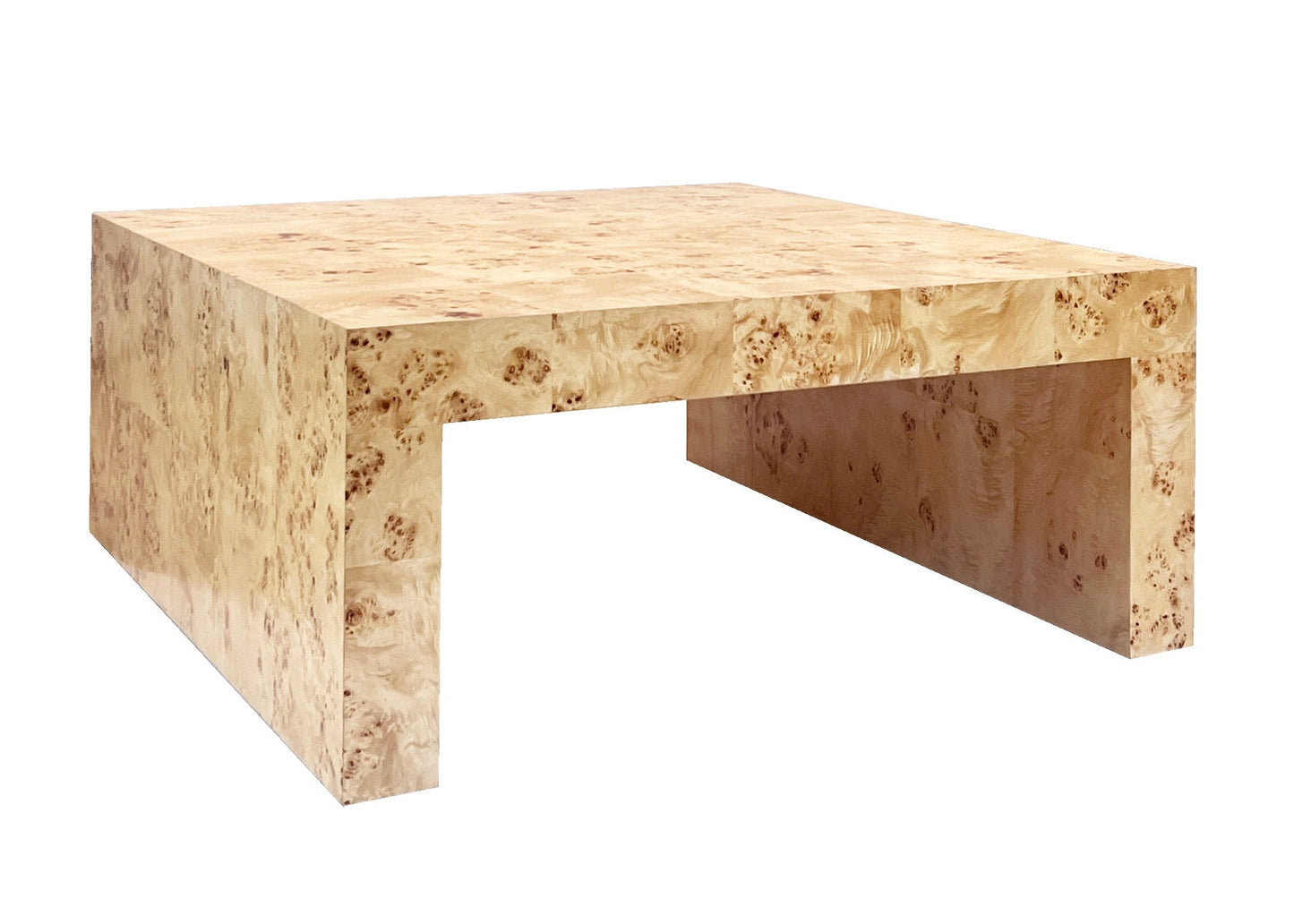 Burl Wood Modern Coffee Table - Square