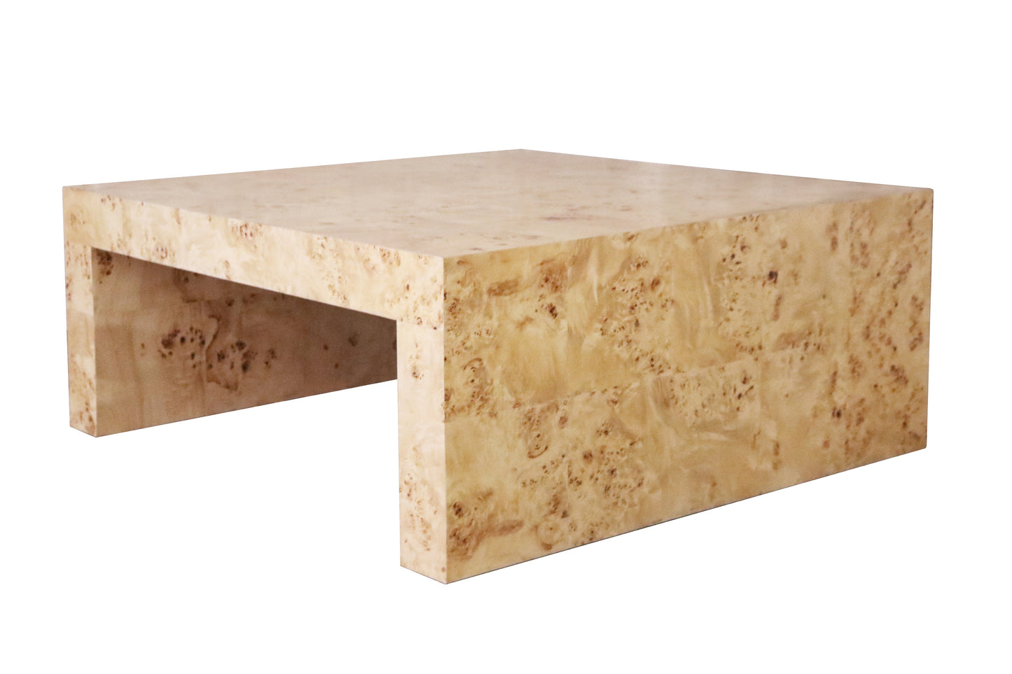 Burl Wood Modern Coffee Table - Square