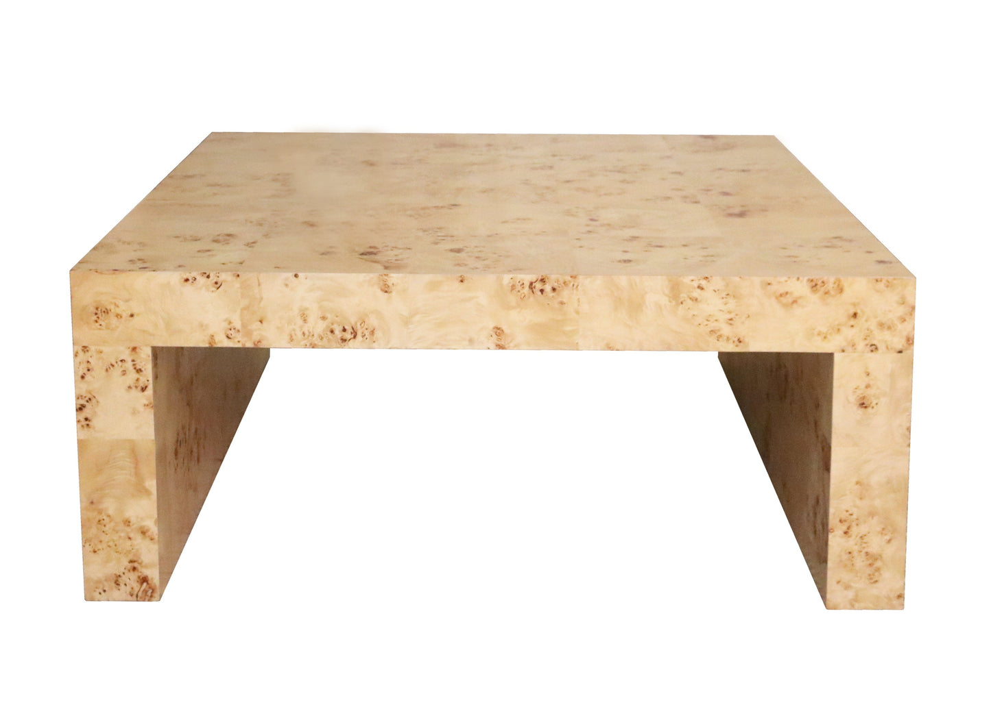 Burl Wood Modern Coffee Table - Square