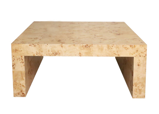 Burl Wood Modern Coffee Table - Square