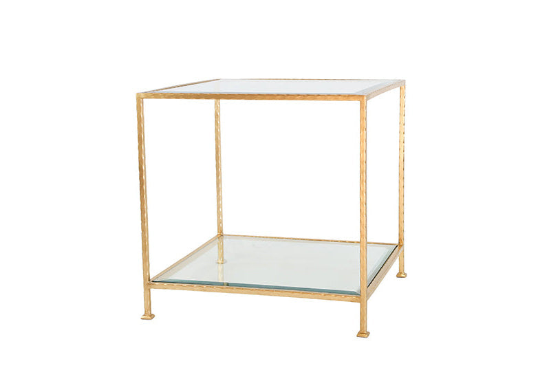 Chloe Gold and Glass End Table - Ave Home