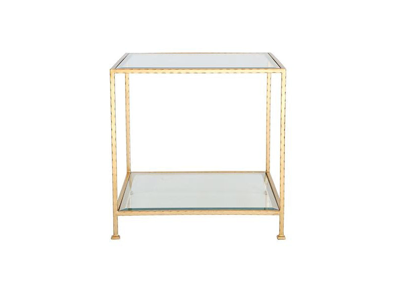 Chloe Gold and Glass End Table - Ave Home
