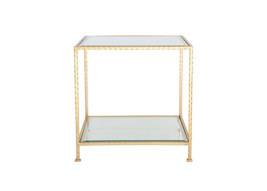 Chloe Gold and Glass End Table - Ave Home