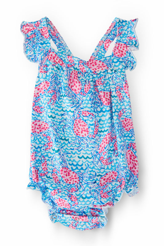 Crab Walk Summer Ruffle Cross Back Romper Outfit - Mila & Rose ®