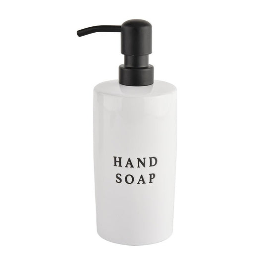 Distributeur de savon pour les mains en grès blanc de 15 oz