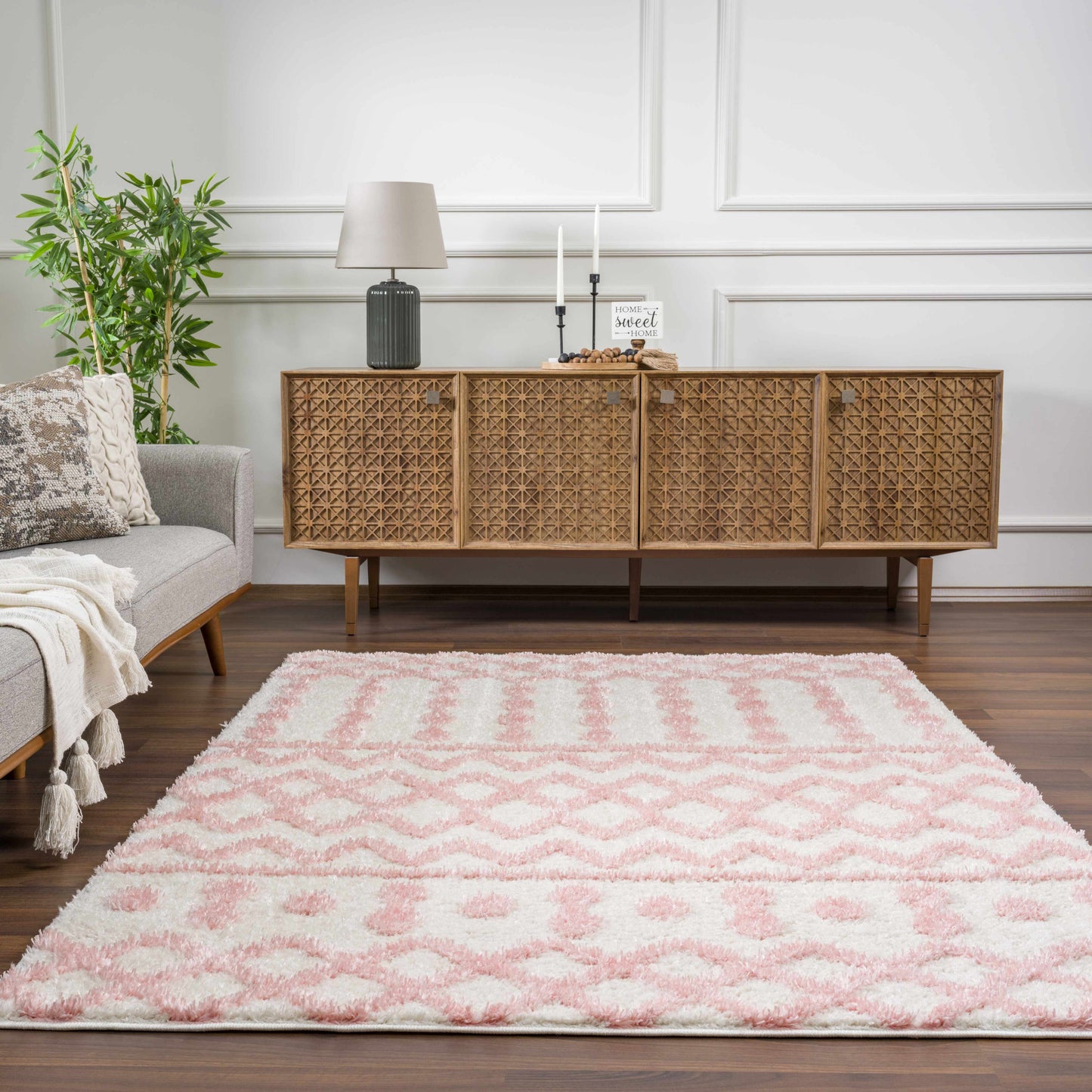 Darva Pink Plush Area Carpet - Boutique Rugs