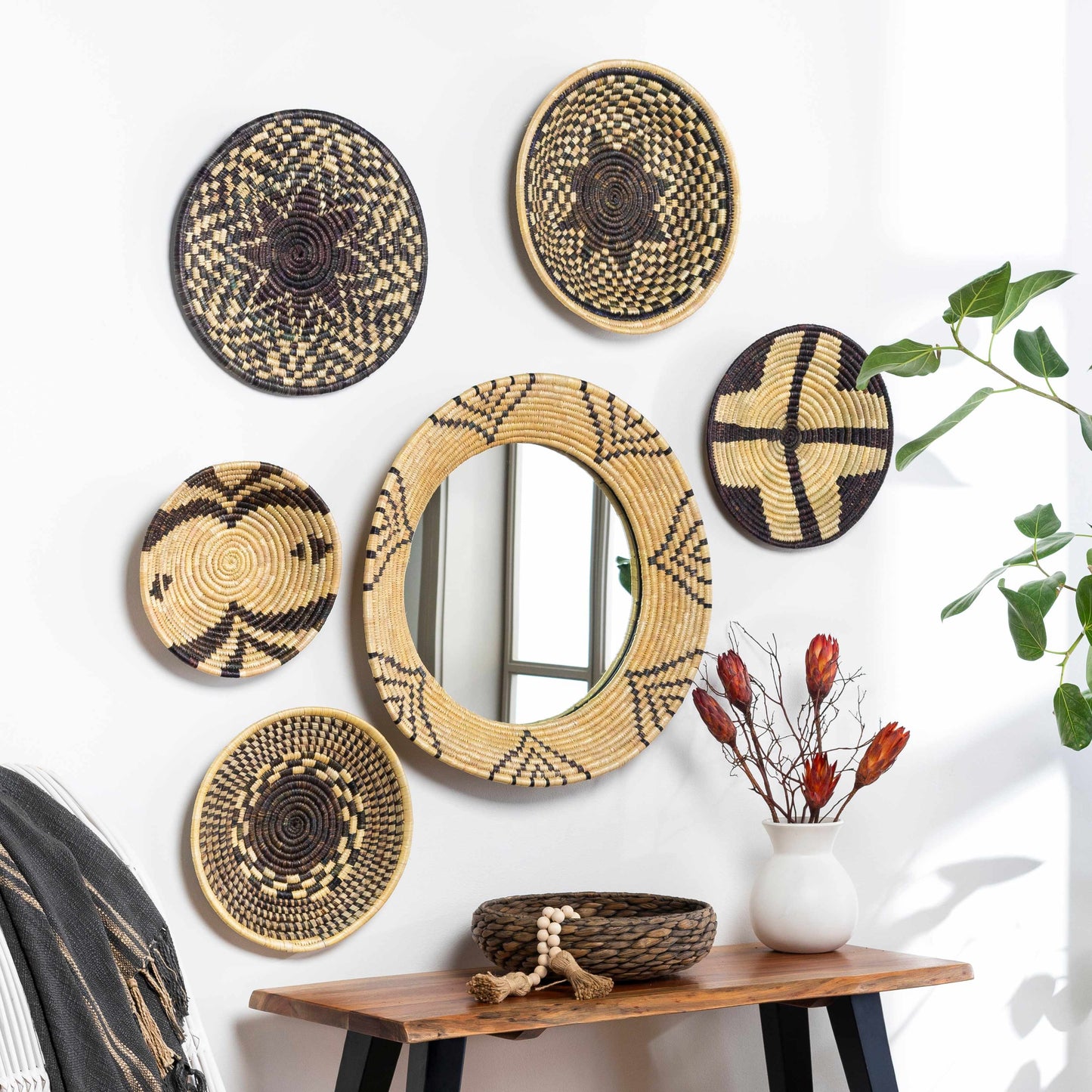 Ipilan Moonj Grass Starburst Round Mirror