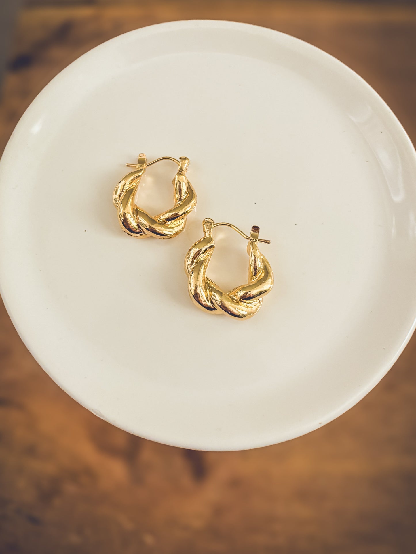 Beautiful Chunky Gold Twist Earrings