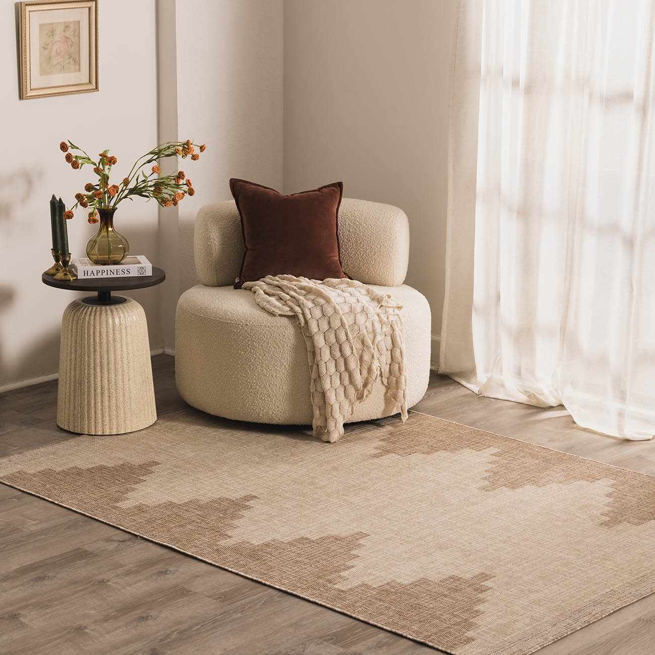 Djugun Beige Indoor & Outdoor Rug - Boutique Rugs